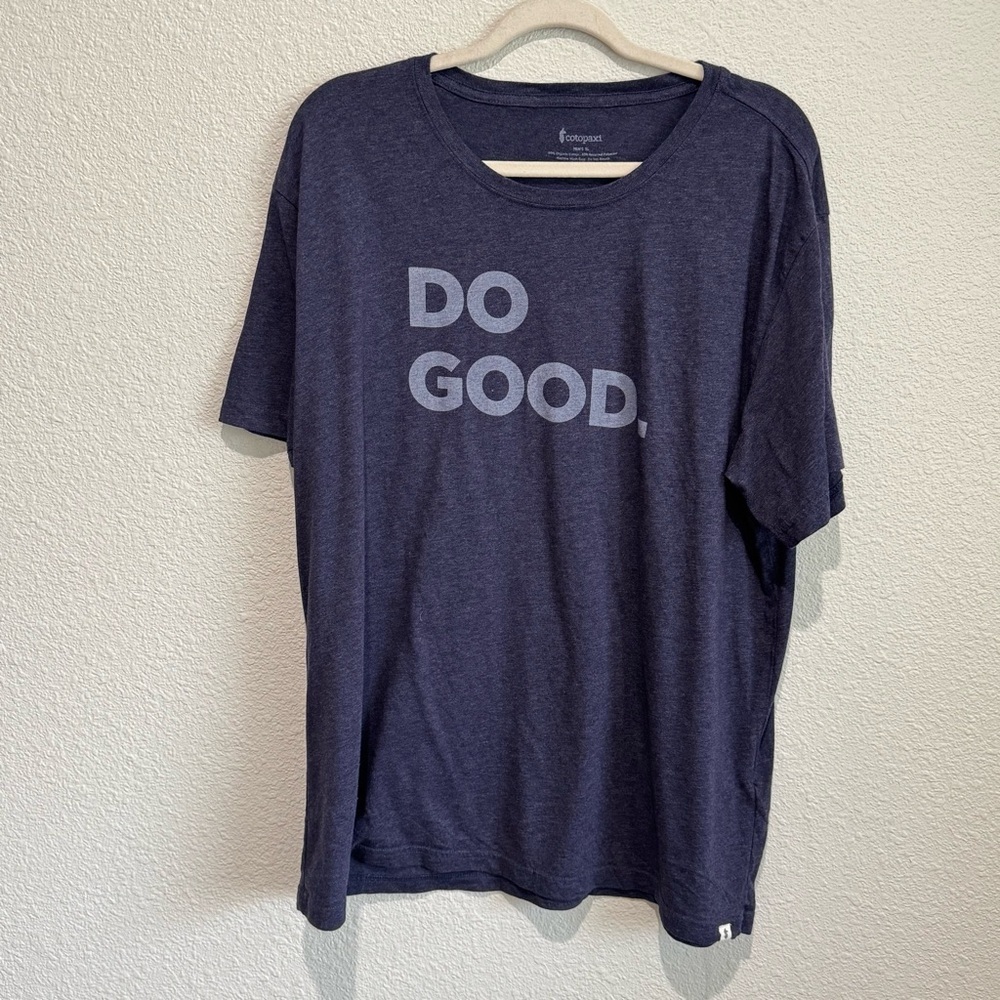 Cotopaxi Mens XL Organic Cotton Do Good Graphic‎ Tshirt Casual Gorpcore Blue